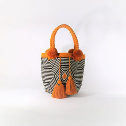 Pom Pom Bag - Web Mustard
