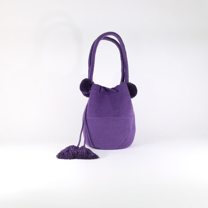 Pom Pom Bag - Purple