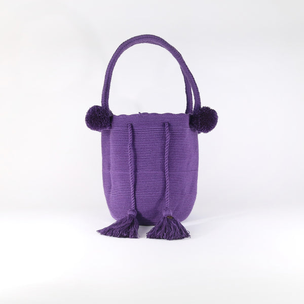 Pom Pom Bag - Purple